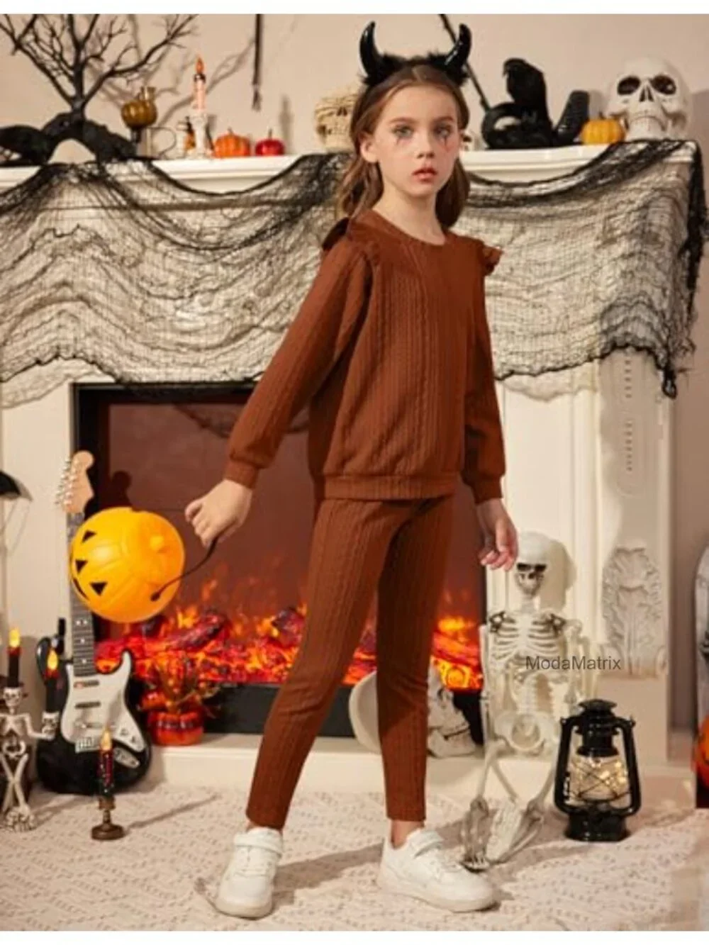 Toddler Girl Ribbed Knit 2-Pc Set Long Sleeve Sweatshirt & Leggings Fall Outfit